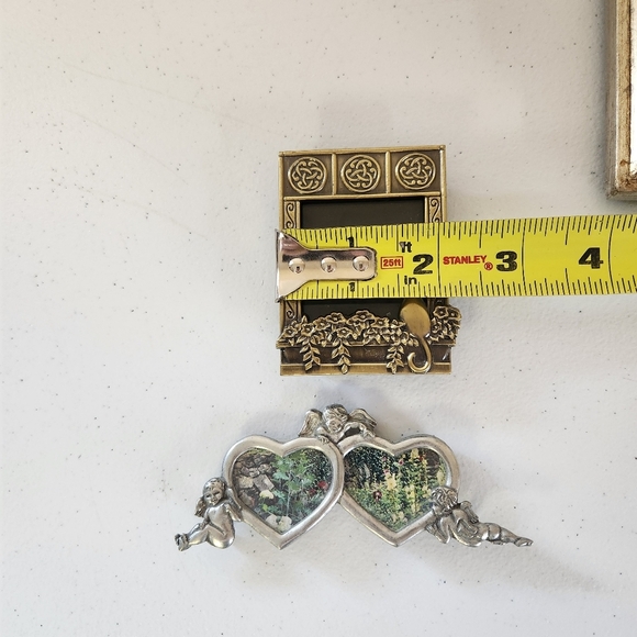 Vintage Eclectic Mini Photo Picture Frame Lot Of 3 Metal Angels Cat 1990s Ornate - Picture 8 of 10